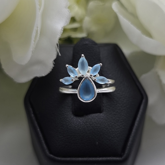 KYNDALL RING STERLING SILVER SET - Picture 1 of 14